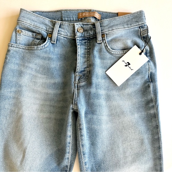 7 FOR ALL MANKIND “Luxe Vintage Josefina” Light Denim Distressed Jeans NWT!! - Picture 8 of 15
